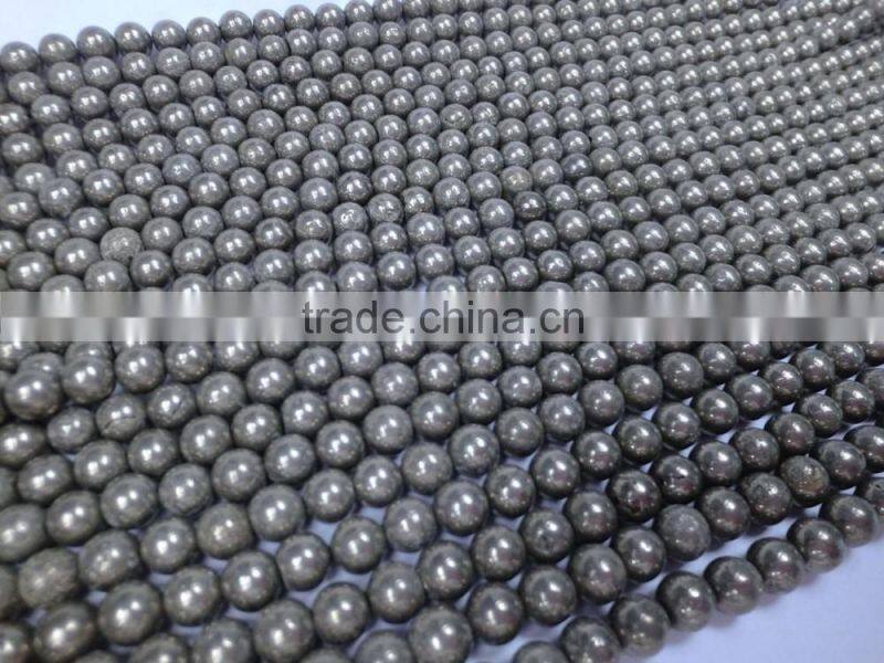 Wholesale pyrite, 4-8mm semi precious stone beads, pyrite stone loose round beads