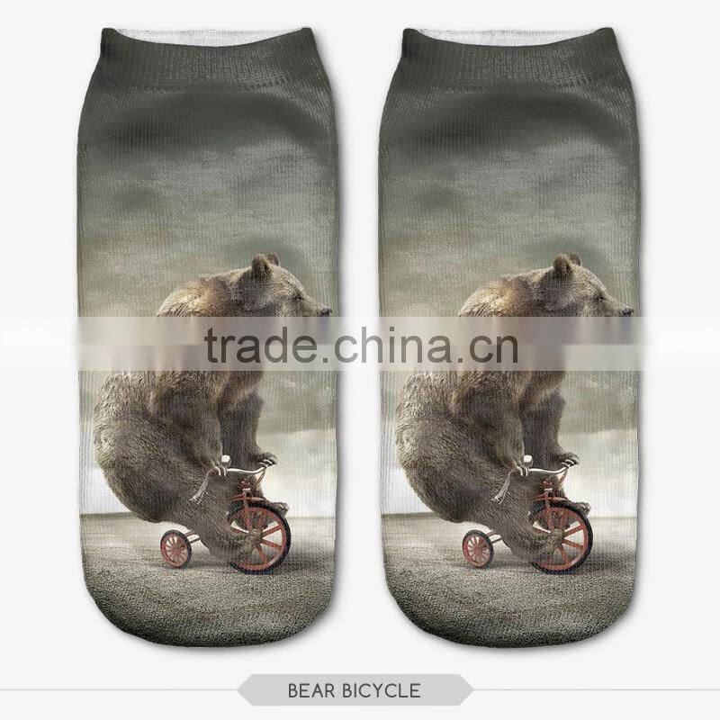 high quality animals 3d digital full print colorful men ankle socks gay