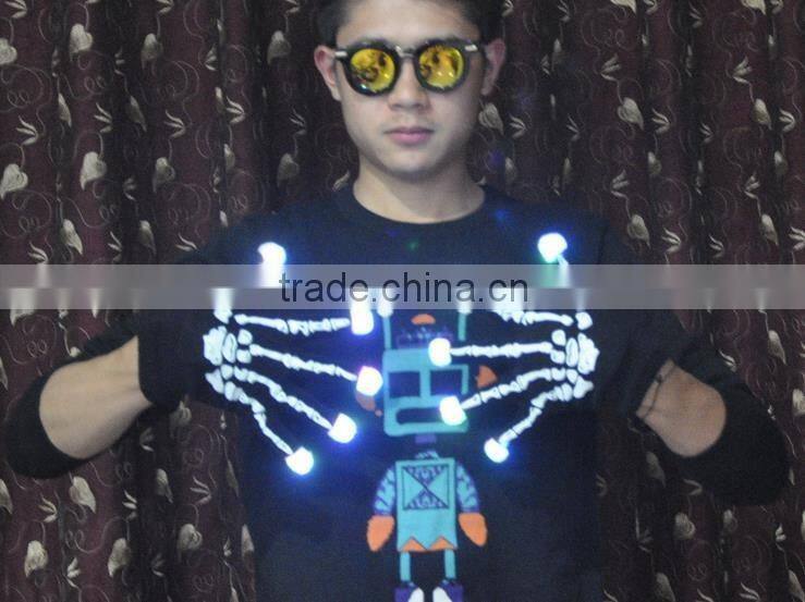 Led Rave Gloves 7 Mode Rave Light Finger Lighting Flashing Glow Mittens LED Gloves factory