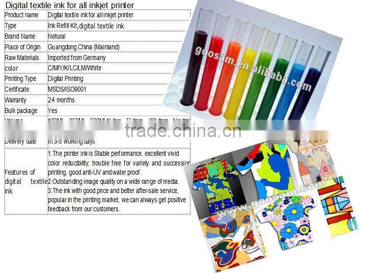 DTG ink for Kornit Digital Printer Direct to Garment T-Shirt Printer