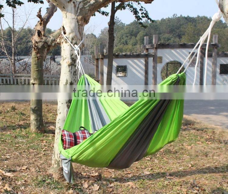 Outdoor light weight double nylon parachute camping hammock