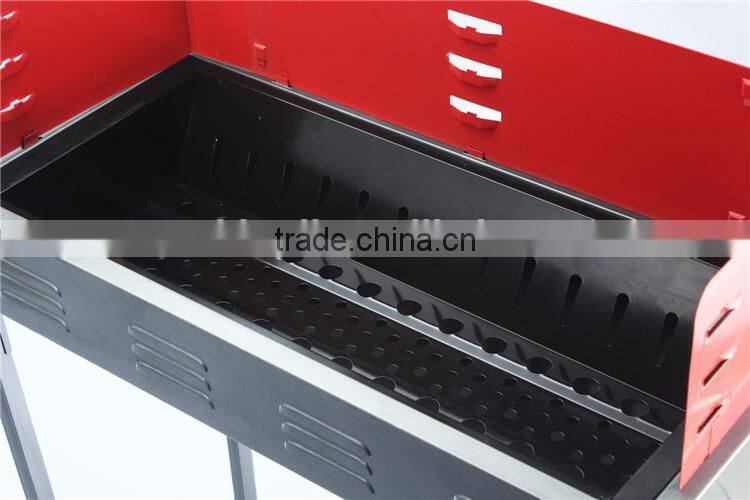 Attractive semi enclosed rectangular charcoal vertical bbq grill