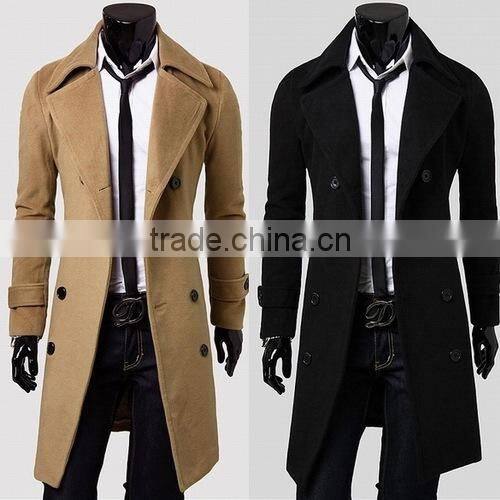 Men's Long winter coat made with wool