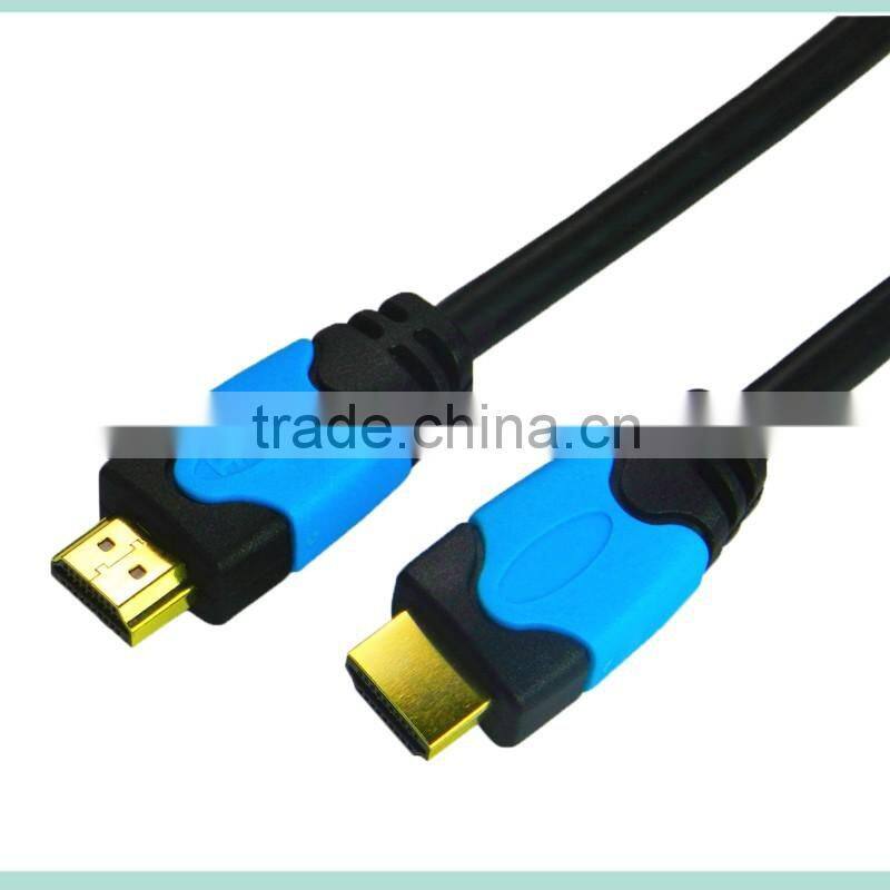 Dual color moulded HDMI Cable with Ethernet and gold connector support 3D and 4k ,TV,player,
