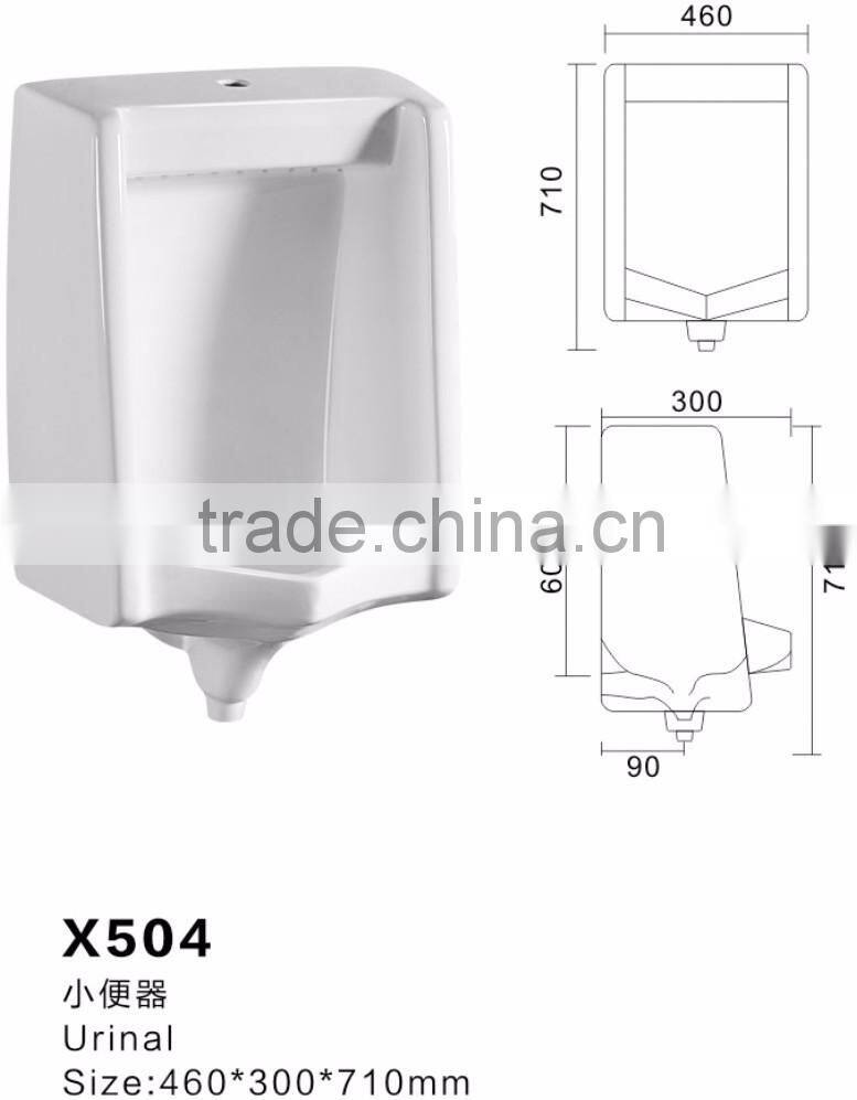 Classical chaozhou ceramic wall hung urinal best sale X504 fix back to wall