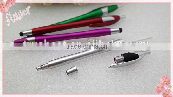 TP-44 Factory price stylus touch pen for galaxy s4 , screen touch pen 2 in 1 ballpen