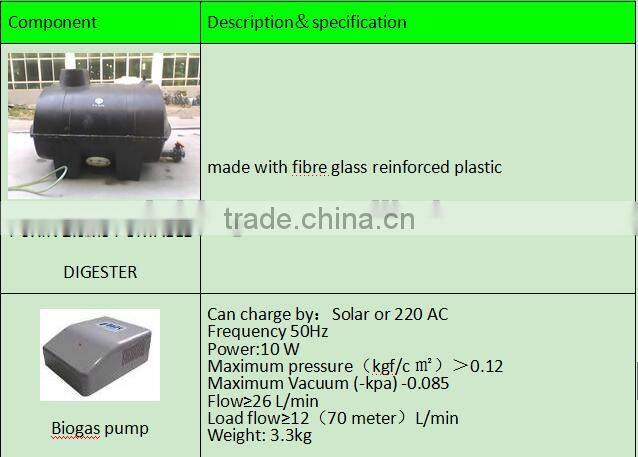 Puxin septic tank biogas power plant system for wastewater treatment