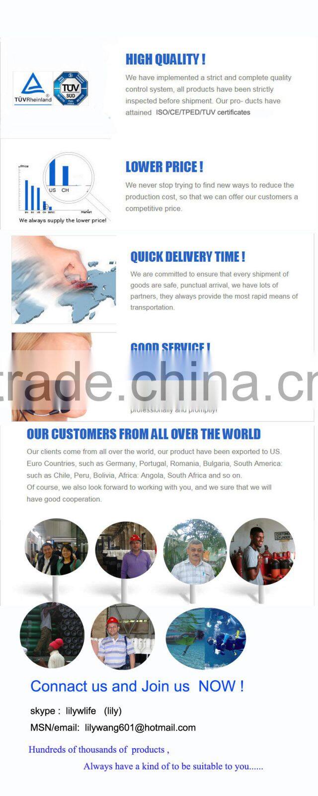 GB11638 standard Dissolved acetylene cylinder 40L