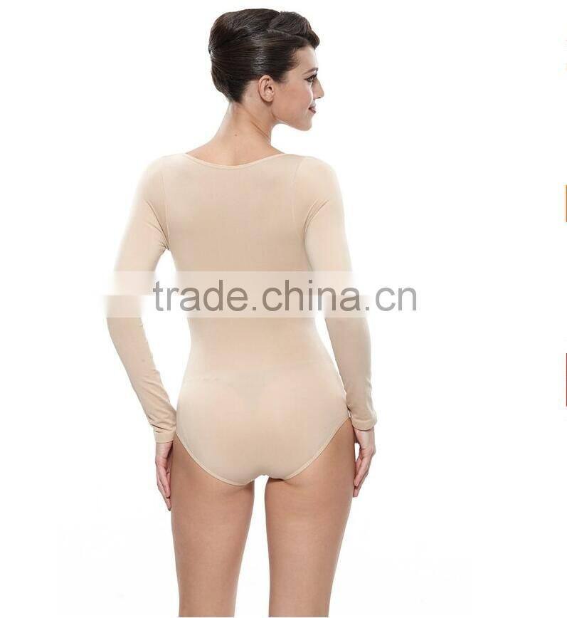 Women's Shapewear Long Sleeve Open Crotch Body Shapers Plus Size