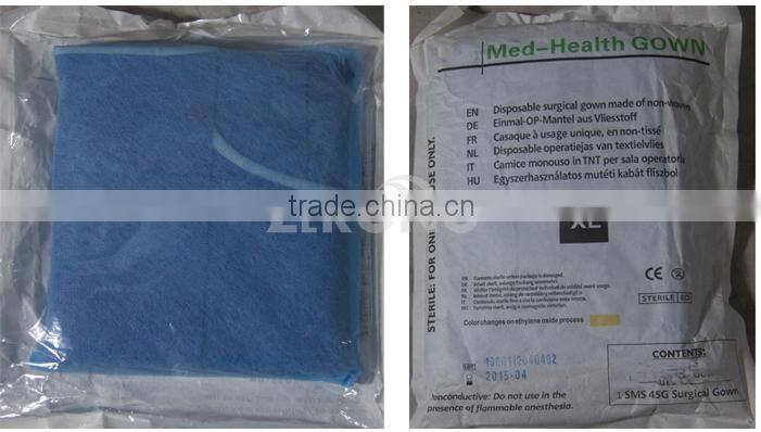 Disposable PP, PP+PE, SMS, spunlace Surgical Gown