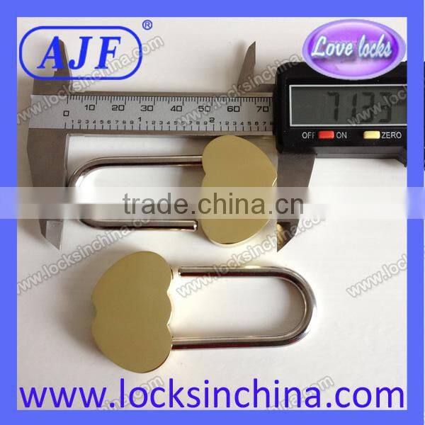 2014 popular 40MM brass double heart Love Padlock For lovers