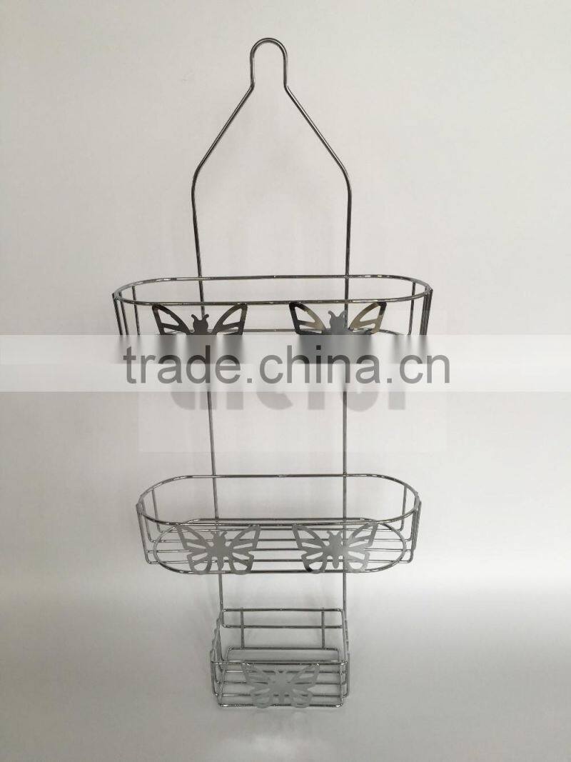 Butterfly decroration shower caddy/ chrome