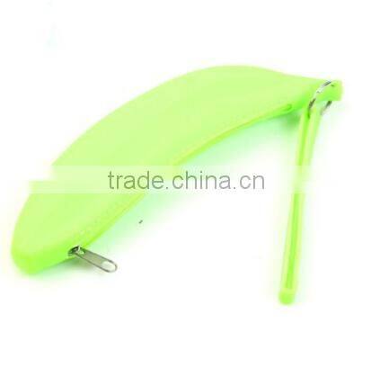 banana shaped portable zipper pencil bag