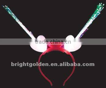 Rainbow led flashing fiber optic head bopper