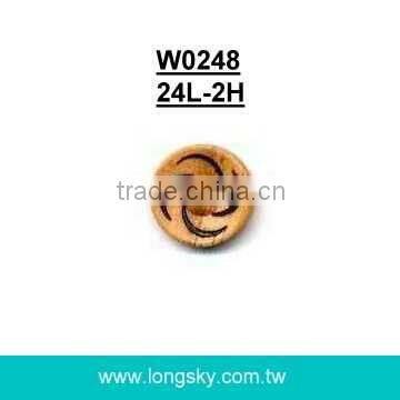 (#W0902) 1.5" 60L large size common design natural wood button