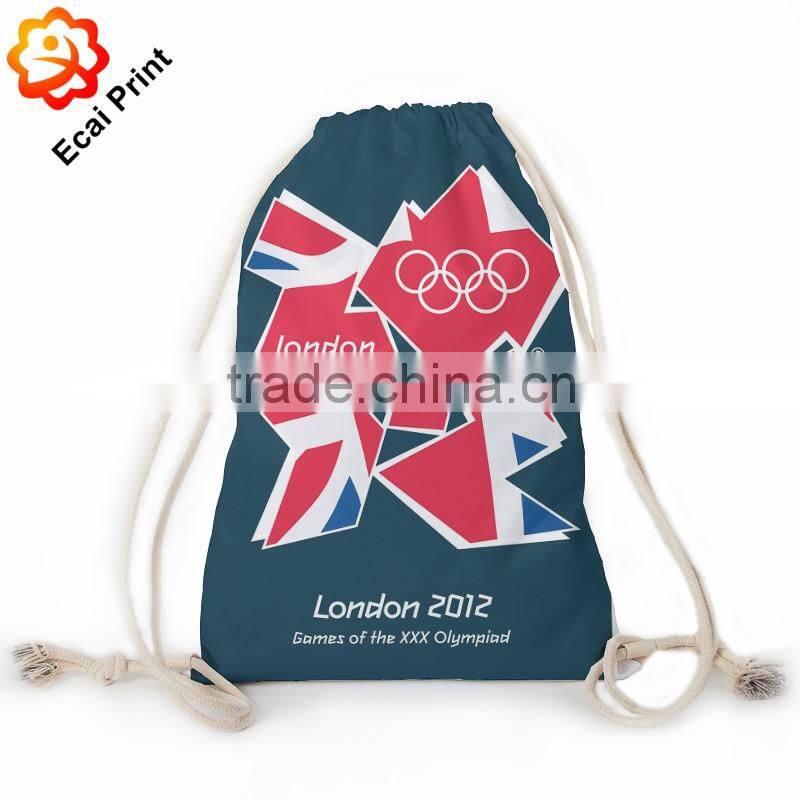 HOT SALE Custom made sublimated digital printing promotional drawstring bag