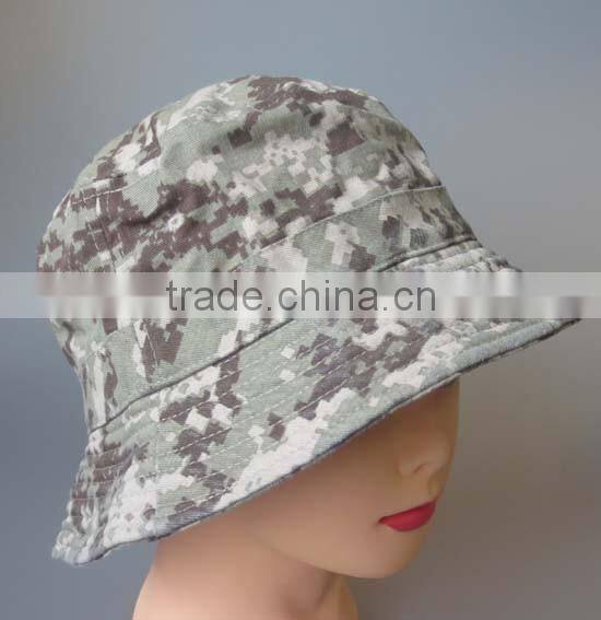 washed camo pattern bucket hat,cotton bucket hat fisherman camo bucket hat