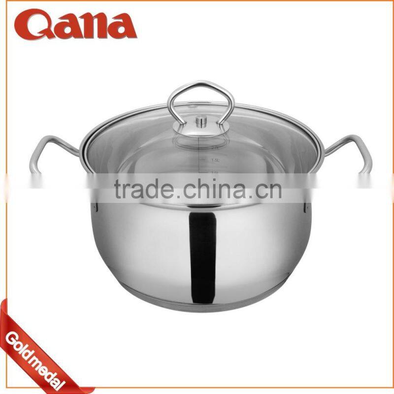 straight nostick glass lid stainless steel cookware set