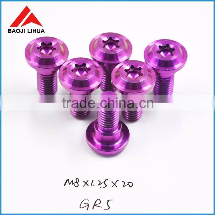 GR5 M6 M8 Titanium screw colorful anodized