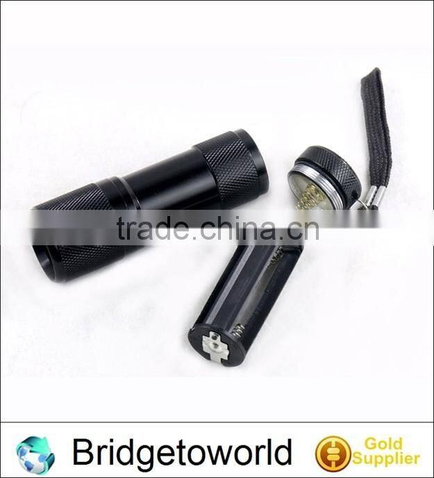 9 LED UV aluminum pocket flashlight