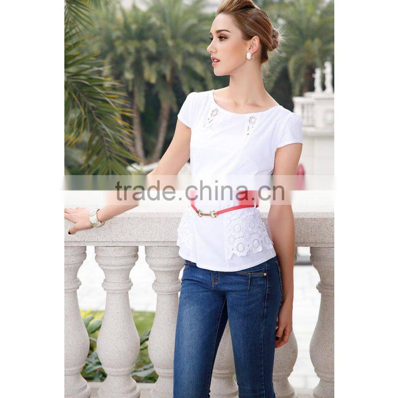 Factory Price Premium Quality Classic Patch Work In Blouse Round Neck Designs