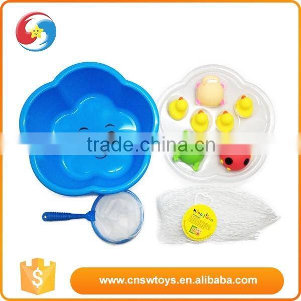 kids toy rubber animal plastic fishing toys with plastic barrel