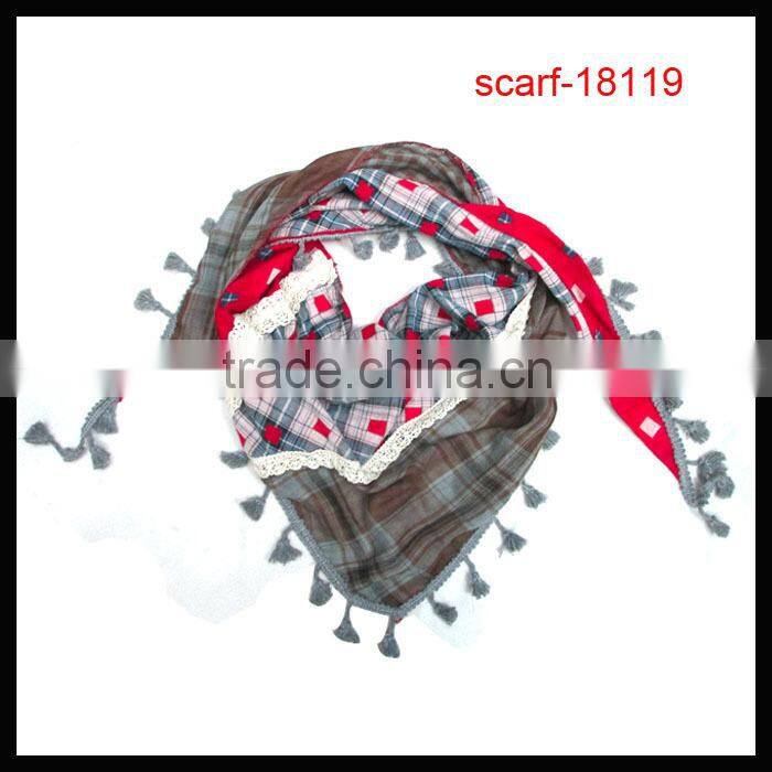 2014 spring triangle tassel lace scarf