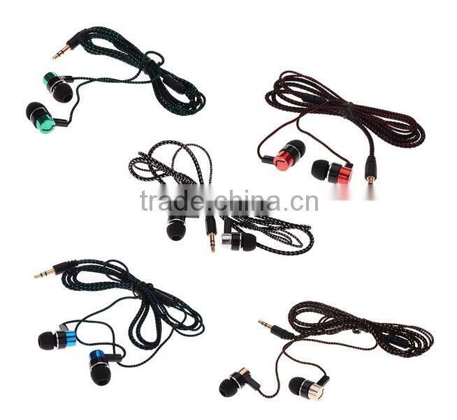 In Ear Earphone Earbuds Stereo Metal Braided Earphones 3.5mm Standard