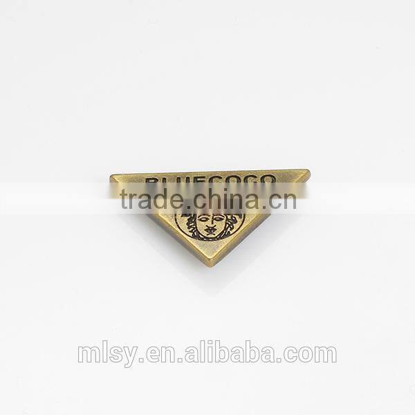 High quality metal embossed logo metal logo badge metal engraved tag