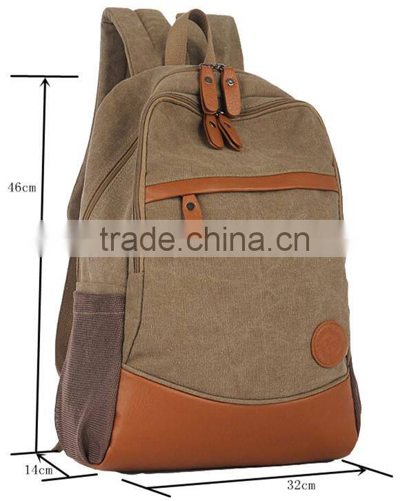 High quality popular unisex canvas bagpack with computer compartment