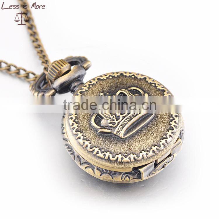 China wholesale crown pocket watch, logo or photo on watch pocket watch
