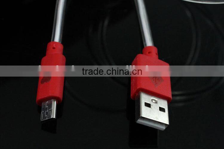 Crystal tube color usb cable