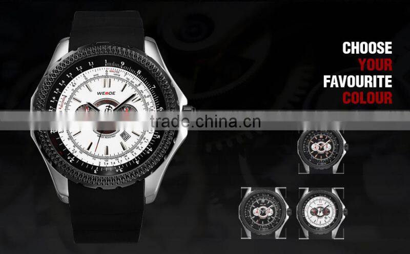 2015 WEIDE Japan Quartz Luxury Military Analog 12 Month Guarantee Complete Calendar Watch