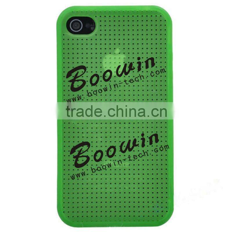 green mesh Soft TPU Gel Crystal Jelly Case Cover for apple iphone 4s