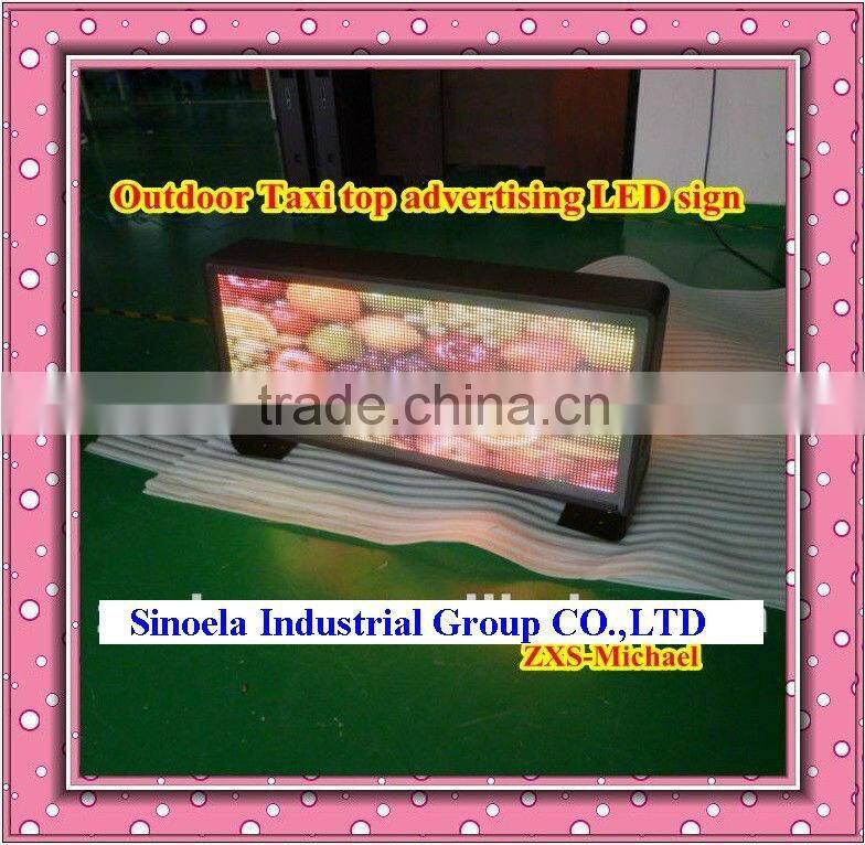 P6 outdoor full color double sided led taxi top advertising/taxi roof top advertising signs