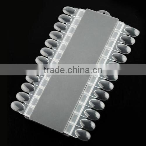 24 Clear Removable Nail Polish Palette Color Chart Display Art Tip