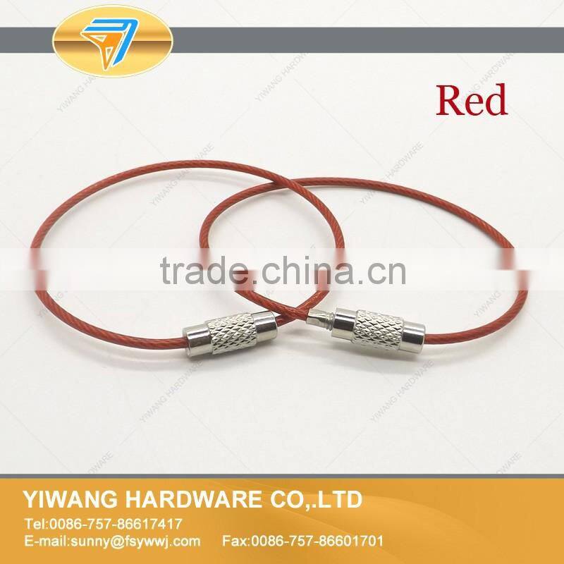 Outdoor Hiking Bright Green Stainless Steel Wire Key Ring