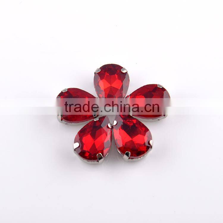 Teardrop rinestone crystal beads sew on rhinestone claw setting crystals