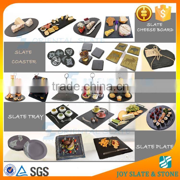 Hot sale square shape natural slate black dinner mat wine cup pad