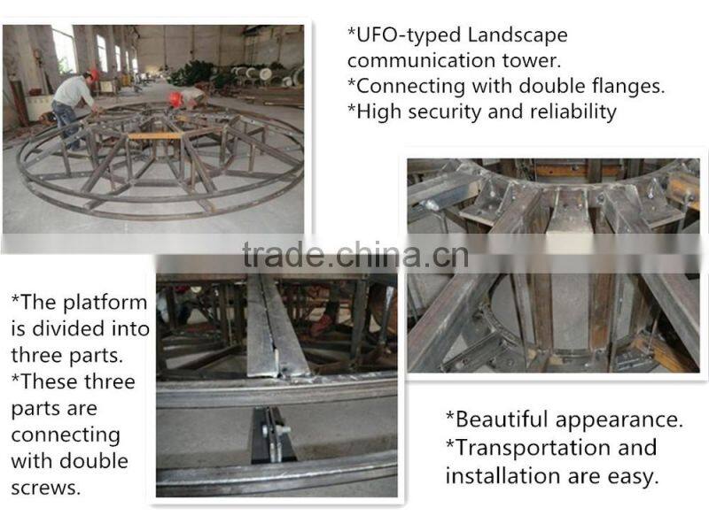 Landscape antenna tower with wheels/cell phone steel monopole tower