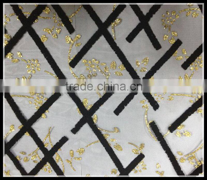 Tulle organza Fabric glitter spray for wedding dress