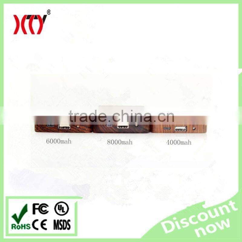 New arrival wood power bank charger 8000mAh Lithium polymer battery for Promotional gift