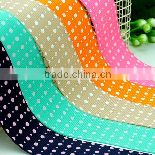 popular white dotted grosgrain ribbon to make pre-tied ribbon bows