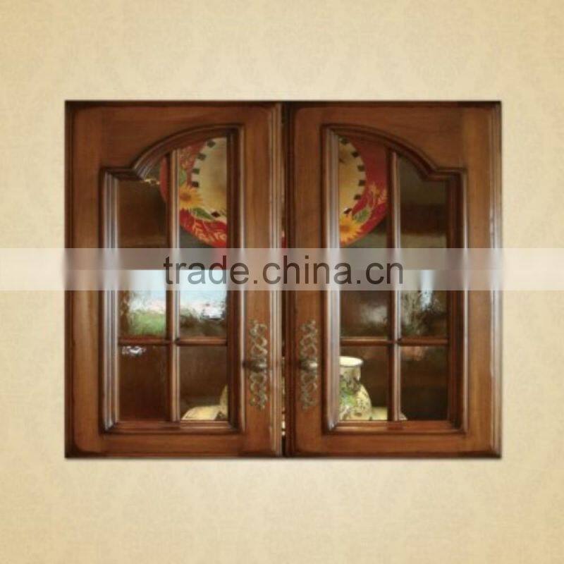 2 Wooden Framed Stained Glass Cabinet Doors