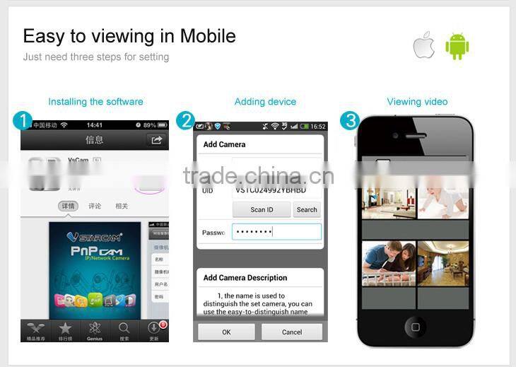 New Arrival VStarcam 960P resolution IR cut pan tilt Multi-language mobile APP night vision ip camera wifi