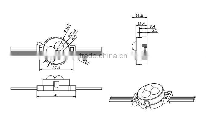 16mm 30mm milk cover WS2811 string LED pixel module light