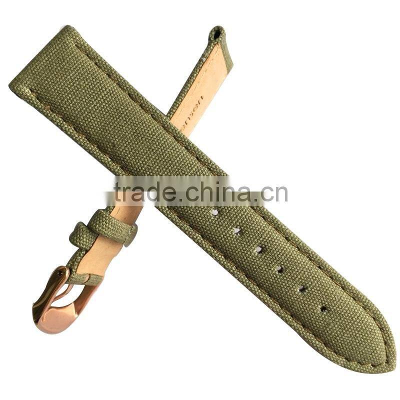 Custom Genuine Leather 28mm Canvas Watch Strap With PAD