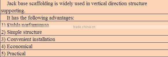 jack base scaffolding for building construction