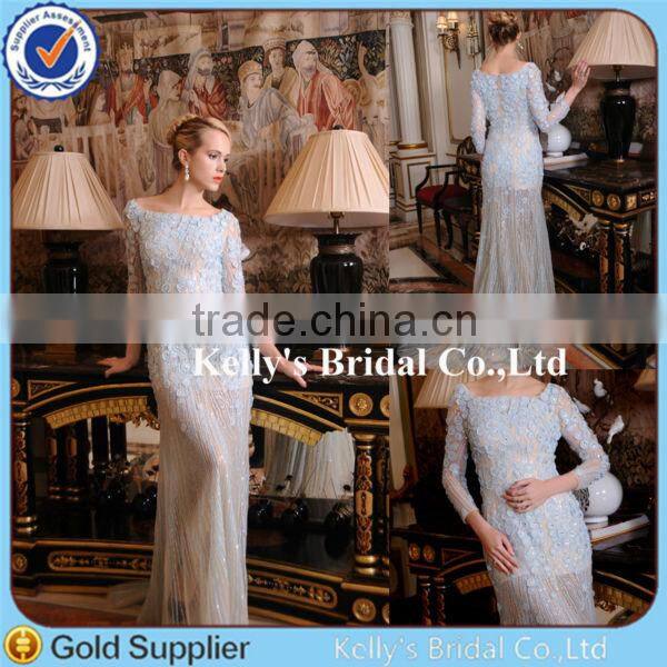 Real Custom Made Hot Sale Heavy Beading Royal Blue And White Wedding Dresse