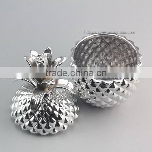 Decorative Gold Ceramic Pineapple canister